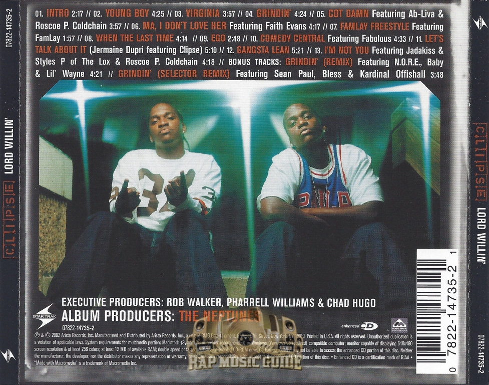 Clipse - Lord Willin': CD | Rap Music Guide